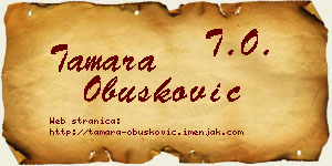 Tamara Obušković vizit kartica